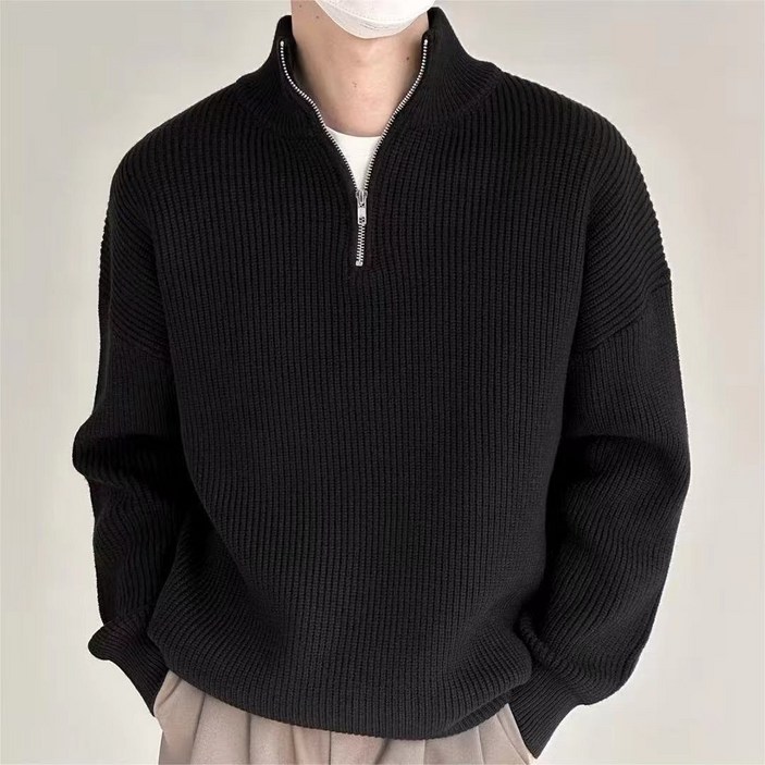 남성 반집업 니트 스웨터  트랜디한 가을겨울 데일리룩