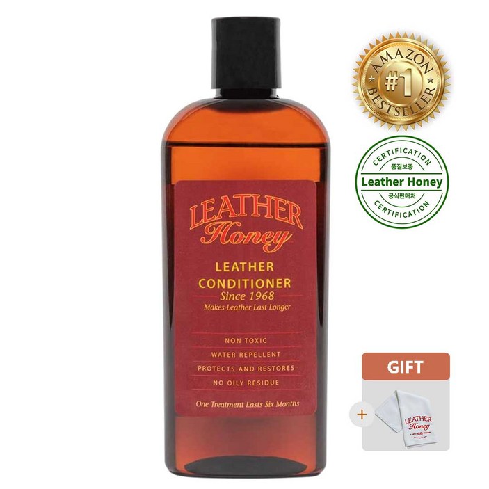 레더허니 프리미엄 가죽 컨디셔너 명품 가방 광택 코팅 보호 복원  아마존 가죽케어 판매 1위, 1개, 237ml