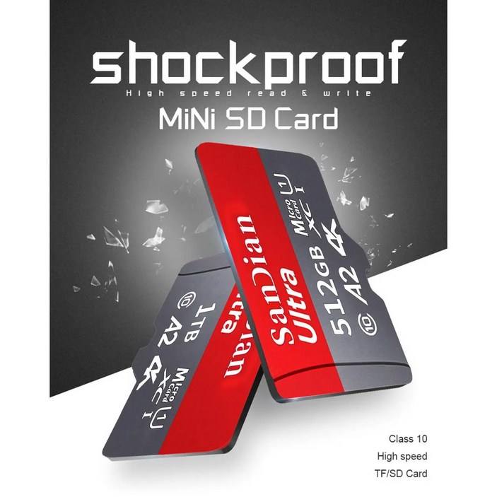 SanDian 마이크로 SD 메모리 카드 512GB 1TB 2TB 빠른 무료배송