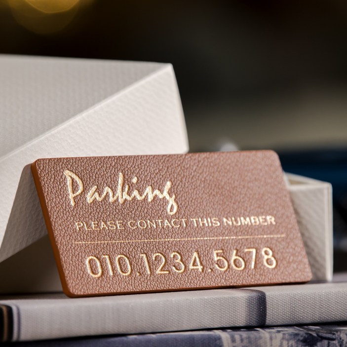 Ange 프리미엄 가죽 주차번호판 자동차 전화번호 차량용 듀얼 넘버 연락처, 1개