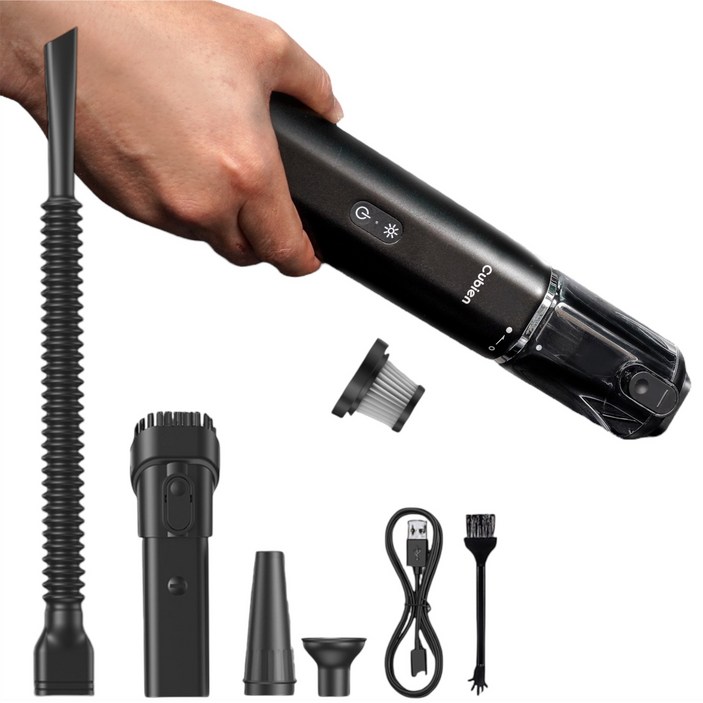 쿠비엔3in1 진공압축 미니 에어건 최강 19000pa 국내인증 무선 핸디 차량용 청소기 CP23-101