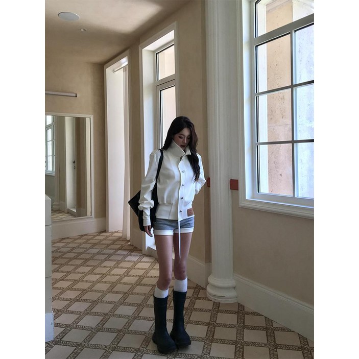 스탠드카라 루즈핏 레트로 빈티지 캐주얼 재킷