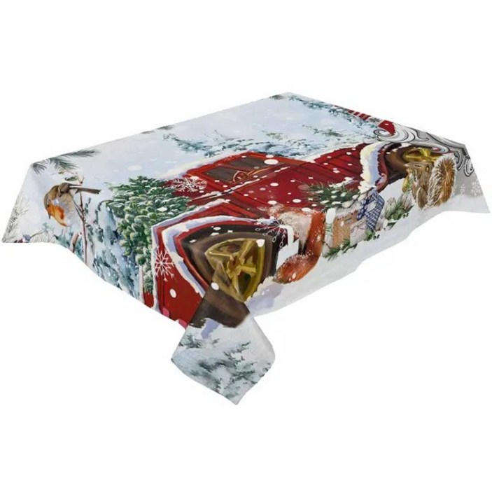 크리스마스 식탁보 홈카페 파티 테이블보 미니멀리스트 눈송이 천, 방수 식사 주방 장식 커버, 13.LXM13176 - 153x305cm, 1개