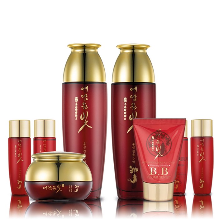 예담윤빛 홍삼 4종 여성 기초 세트 사포닌 한방 주름개선 미백 기능성, 1세트