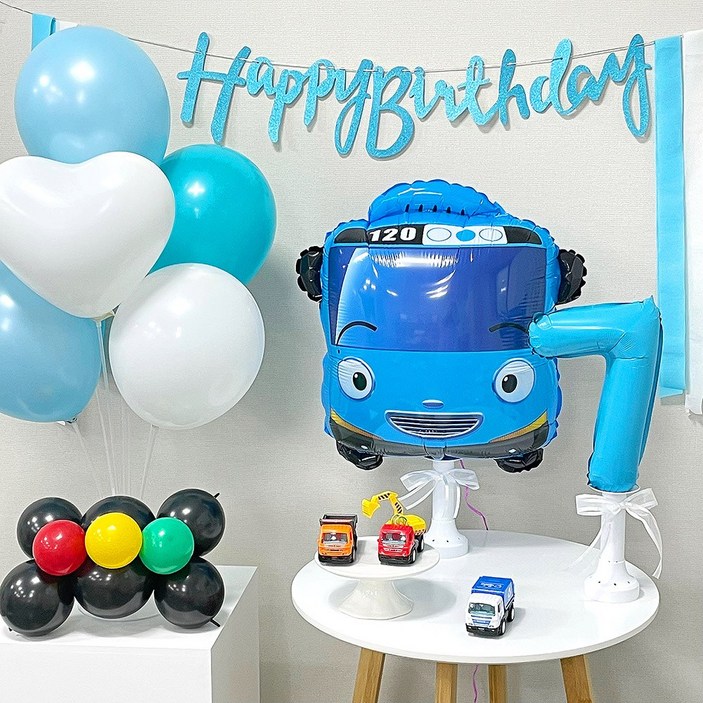 타요풍선 두돌상 자동차 풍선 생일파티세트