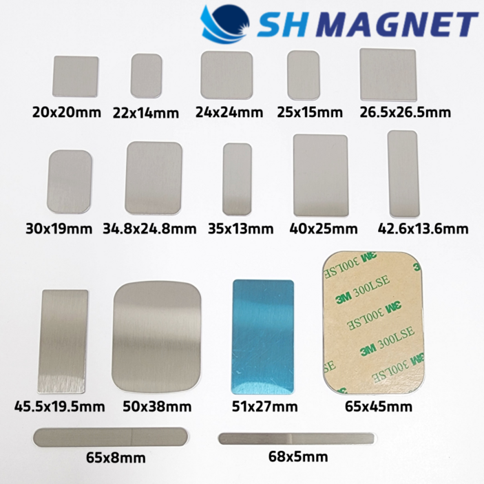 [SH MAGNET] 3M 양면테이프 자석부착용 사각철판 스티커 접착식 휴대폰 거치대 스틸 플레이트