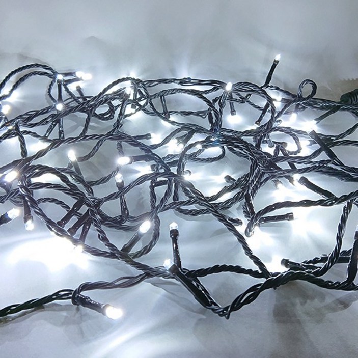 선세이브 LED 은하수 100구 검정선+정류기 세트 크리스마스 트리전구, 하얀색