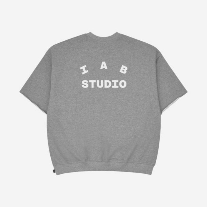 국내 아이앱 스튜디오 헤비 숏슬리브 스웨트셔츠 그레이  23FW IAB Studio Heavy Short Sleeve Sweatshirt Gray