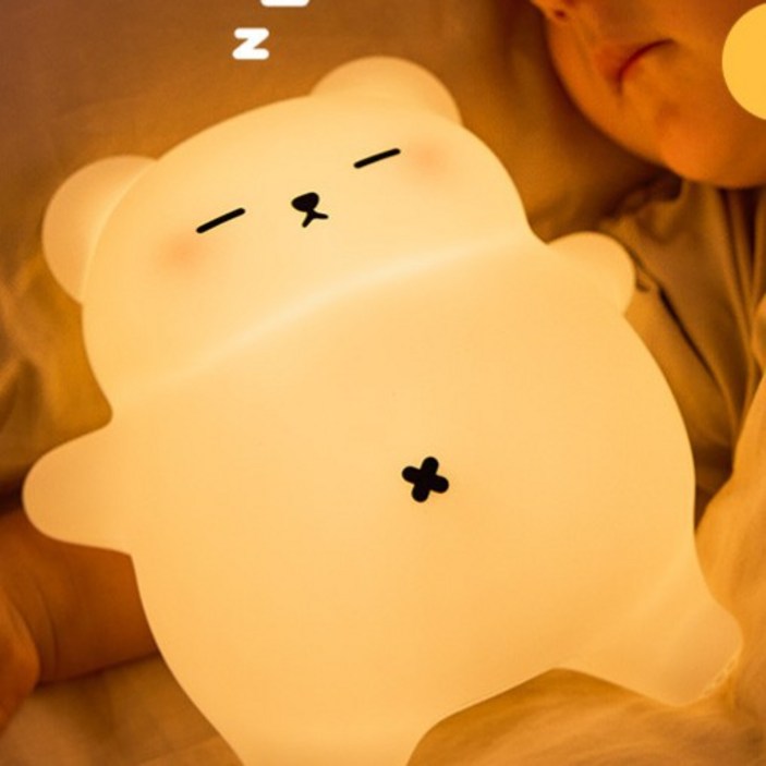 포그미 고양이 오리 강아지 판다 무드등 수유등 수면등 출산선물 분리수면 육아용품, 11.잠만이(흰곰)