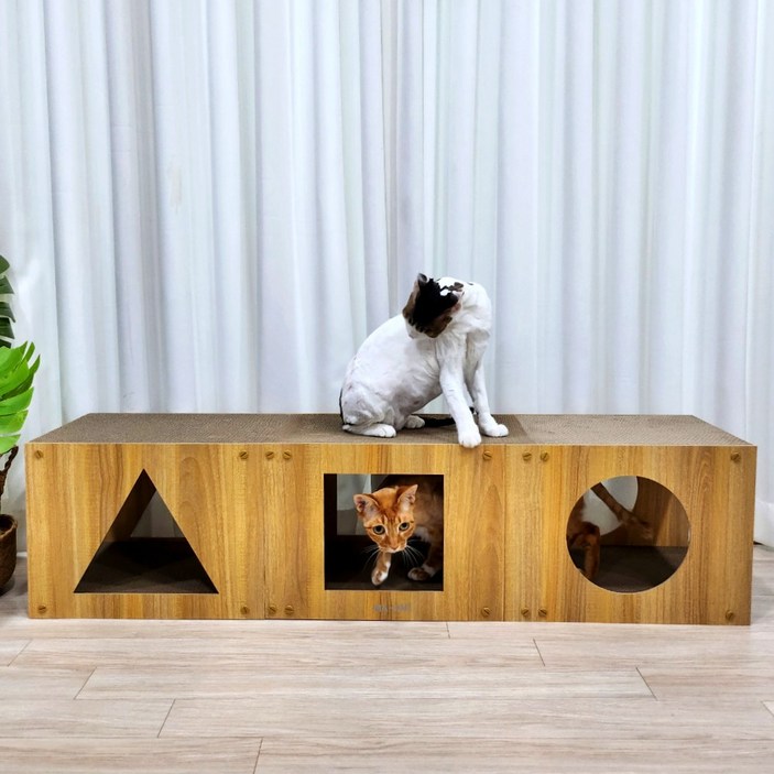 마아,고양이 스크래쳐 대형 터널 스크래쳐 숨숨집 125cm, 1개, 본품