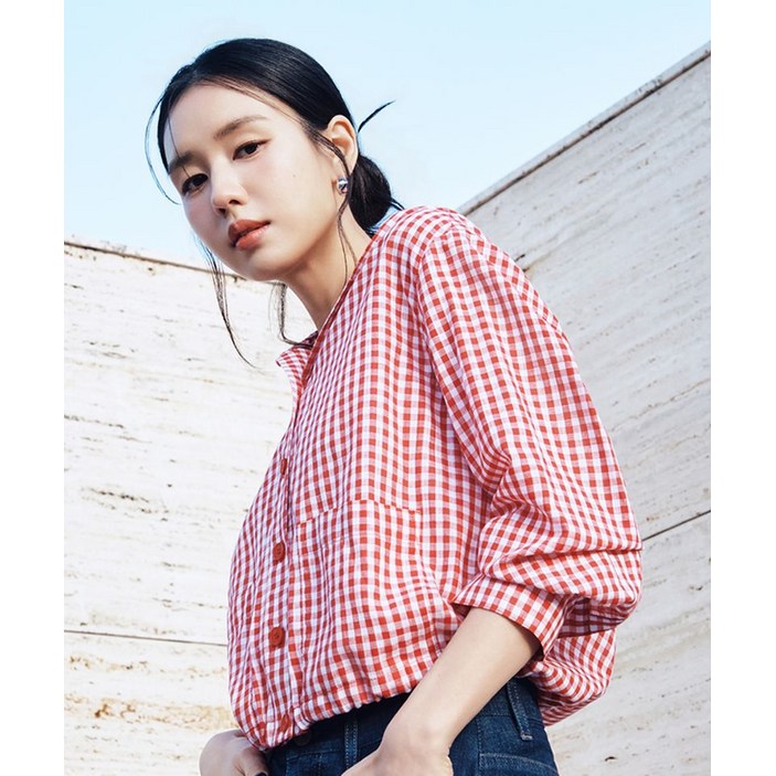 셀렙샵 에디션 CELEBSHOP EDITION 26SS 아사면 깅엄체크 후드점퍼 2081534895 384311