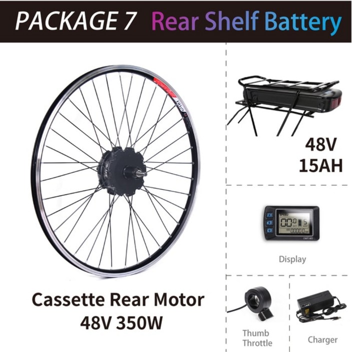 EBike 변환 고속 허브 자전거 모터 키트 후면 배터리 36 48V 250W 350W 500W 26-29 인치 700C ZEMAKE