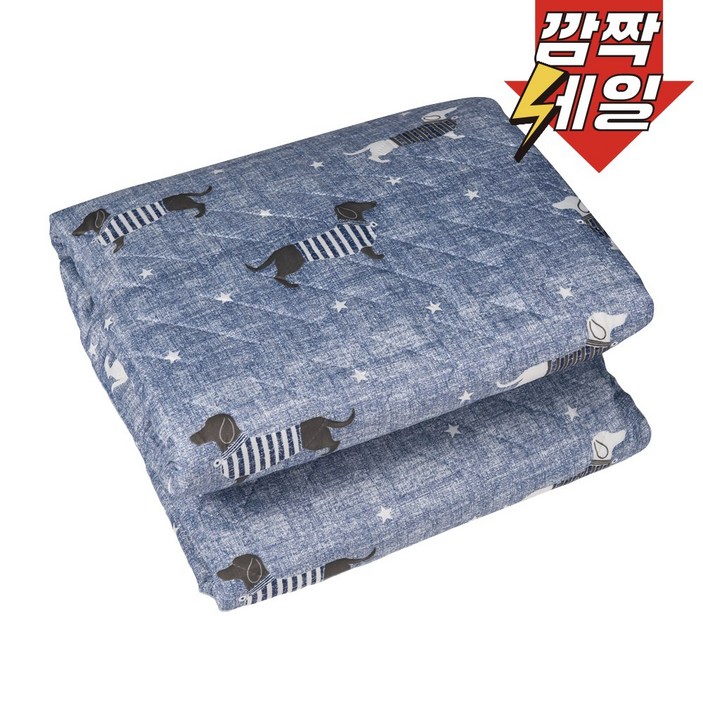 한일의료기 탄소열선 고급 전기요 보관가방 포함, 블루(동물)_대(135x180cm)