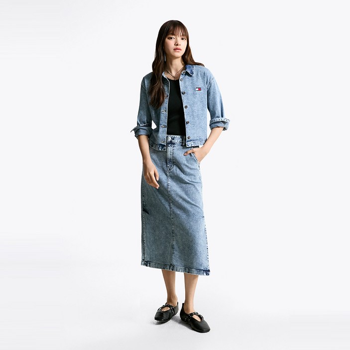 타미힐피거 하이 맥시 데님 스커트 (T32F6NFS11TWL11A5)