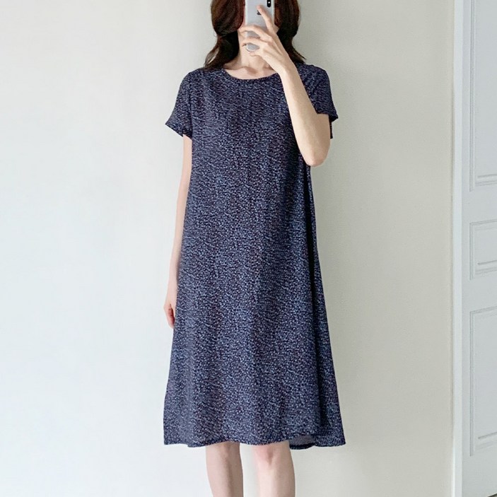 여성 플라워 인견 반팔원피스 빅사이즈