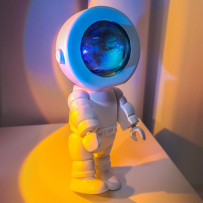 본디자인랩 우주비행사 선셋조명 오로라 무드등, [우주비행사] - 핑크 레인보우 (UC)