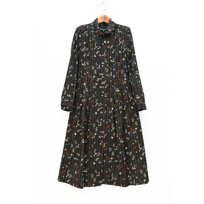 비꼴리끄 코튼 골지 라운드카라 원피스 B232WO1021