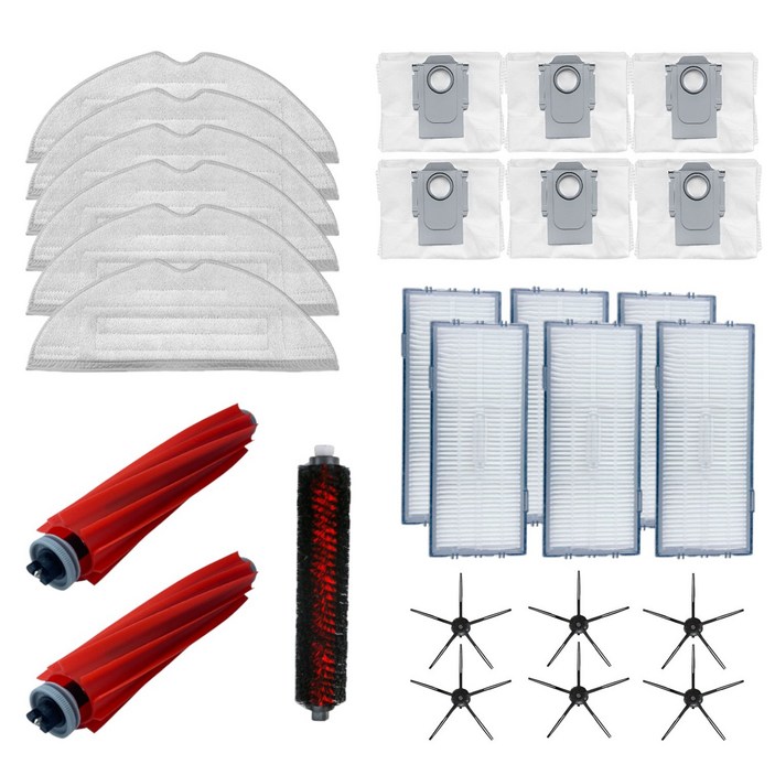 로보락 호환 S7 MaxV Ultra 소모품 물걸레 더스트백 필터 브러쉬 세트 패키지, 1세트, S7 MaxV Ultra