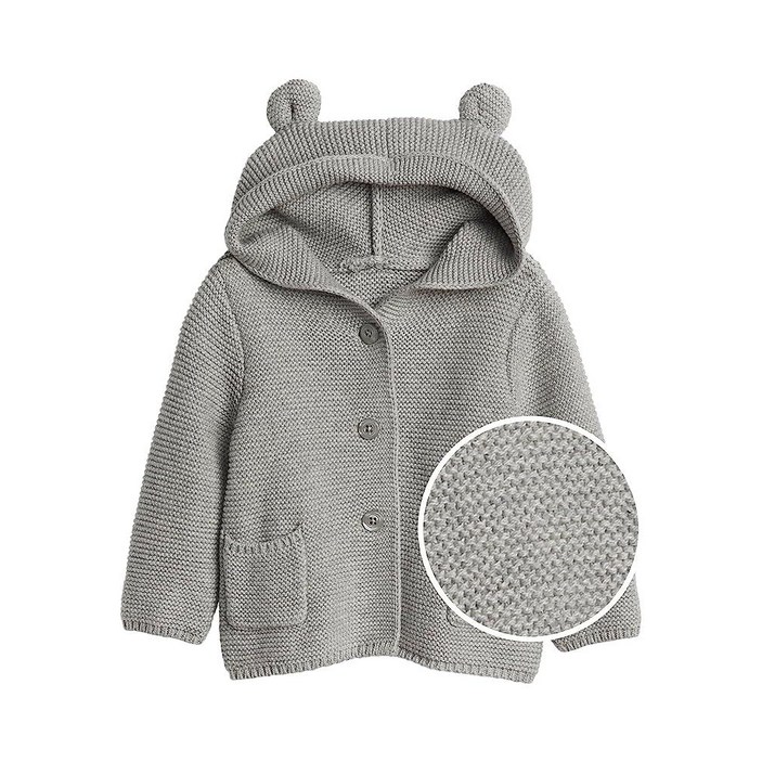 GAP 남아용 곰 가디건 풀오버 스웨터 프렌치 아몬드 12-18개월 US 252191