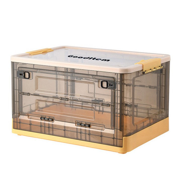 오픈도어폴딩박스 굿아이템 양면오픈형 투명 접이식 리빙박스 폴딩박스 옷정리함 수납박스 펜트리수납함