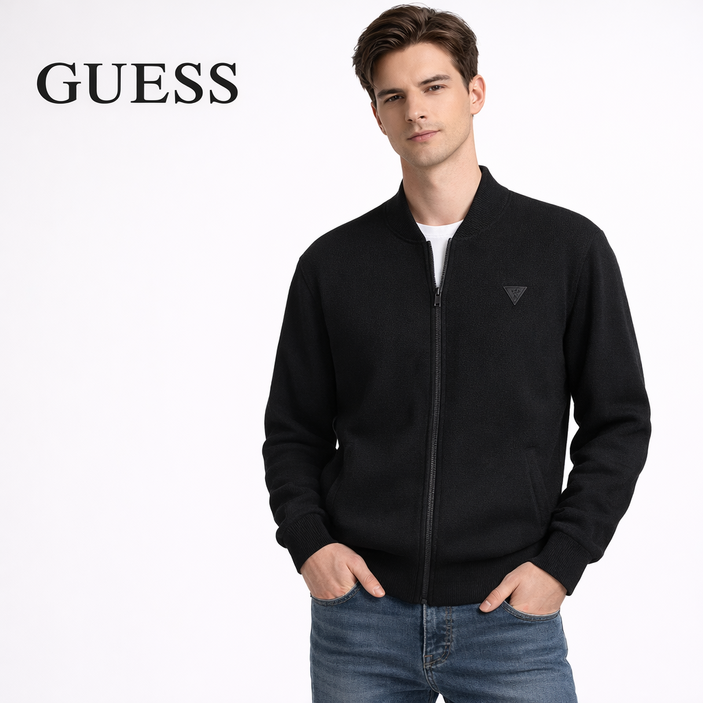 [정품] 게스 남성 니트 집업 가디건 레귤러핏 출근룩 데일리 (GT-KZ901)