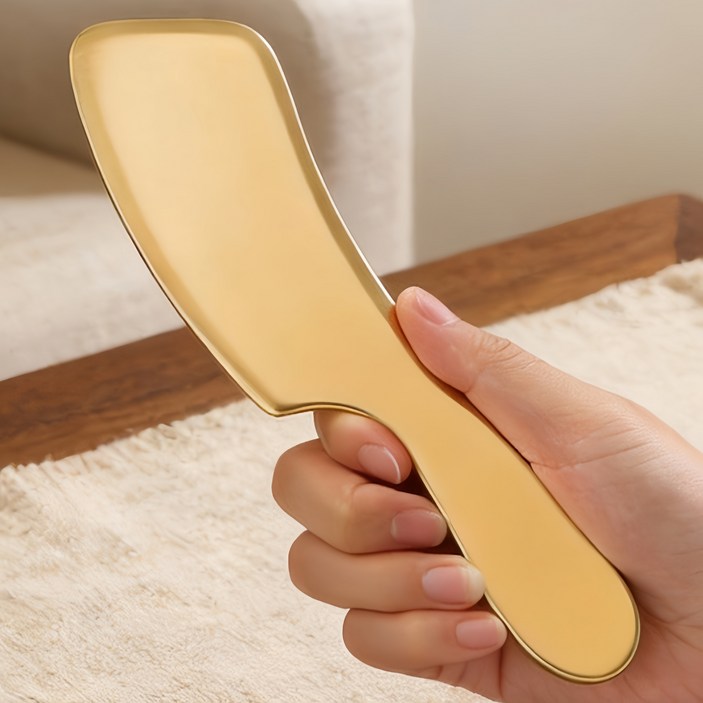 YUEMEIYD 놋 유기괄사판 나이프형 마사지기 전신용 황동 경락 괄사도구