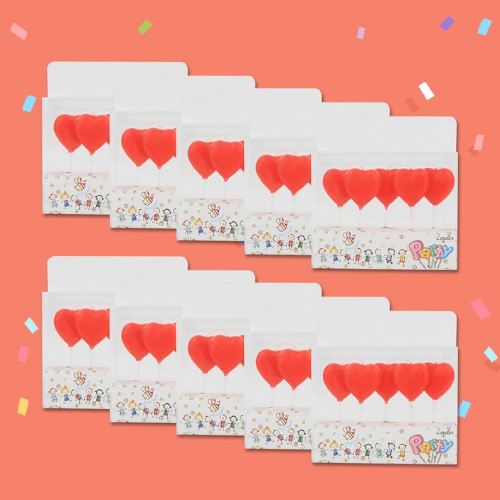데일리어썸 로즈 하트 초 5개입 10세트 생일초 파티초 귀여운초 특이한초 생일파티 파티용품 케잌, 10세트