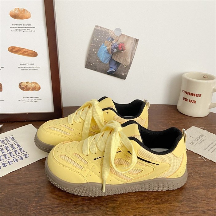 Aesero 여성 둥근 앞코 미끄럼방지  발편한  운동화 매쉬런닝화