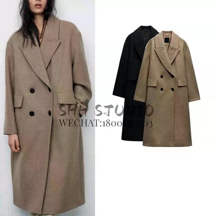 여성울코트 자라 ZARA 블렌드 더블 브레스트 오버사이즈  8073 265