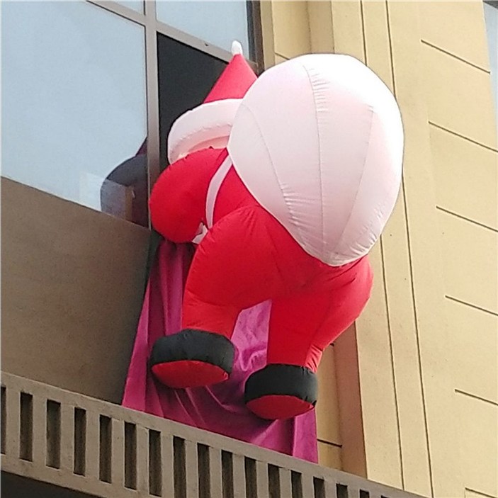 산타풍선 대형 크리스마스 풍선 산타 장식 벽타는
