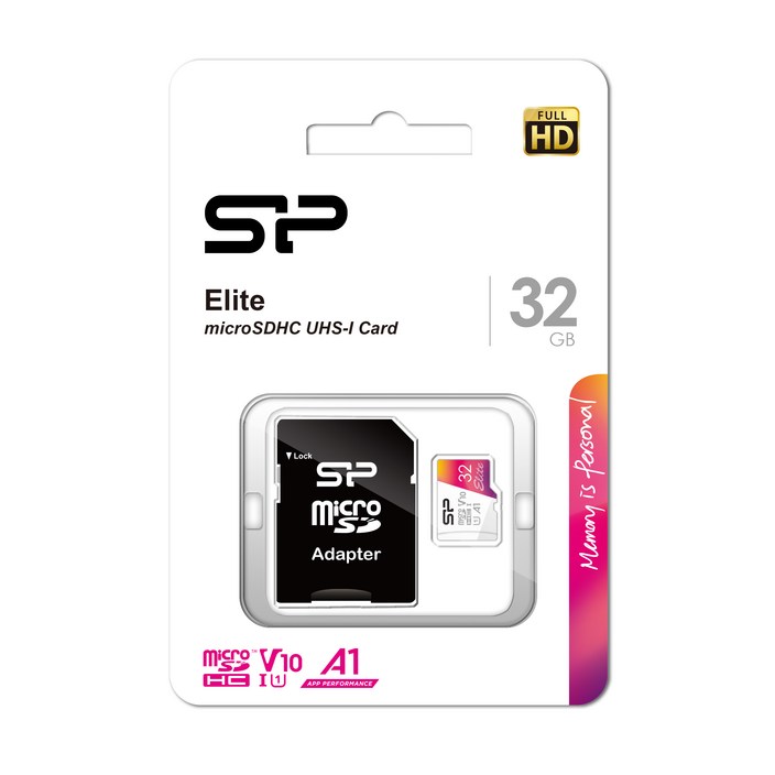 실리콘파워 micro SDXC Class10 Elite UHS-I Full HD 메모리카드 SP032GBSTHBV1V20, 32GB