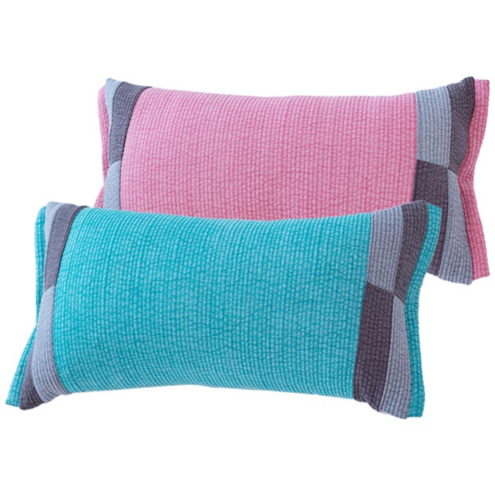 숙면예감 순면 피그먼트 패치형 메밀 베개, 분홍 + 하늘, 2개