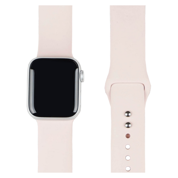 모할랩 애플워치 호환 실리콘 더블 단추 밴드 스트랩, 03 핑크, 1개