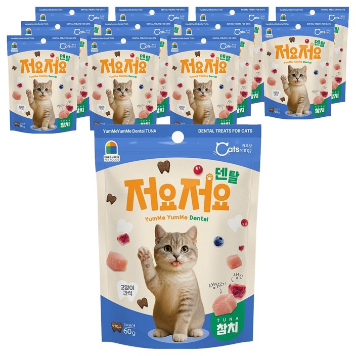 캐츠랑 고양이 저요저요 덴탈 간식, 12개, 60g, 참치