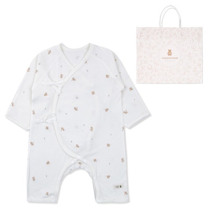 오가닉맘 유아용 라온 배내가운 MHFNBW08 + 쇼핑백