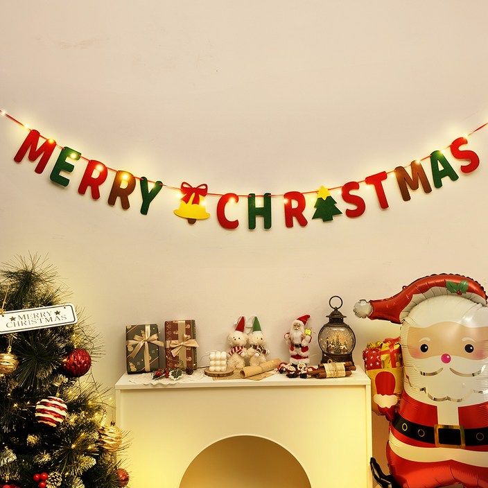 리드홈 크리스마스 파티 벽장식 소품 가랜드  전구 세트