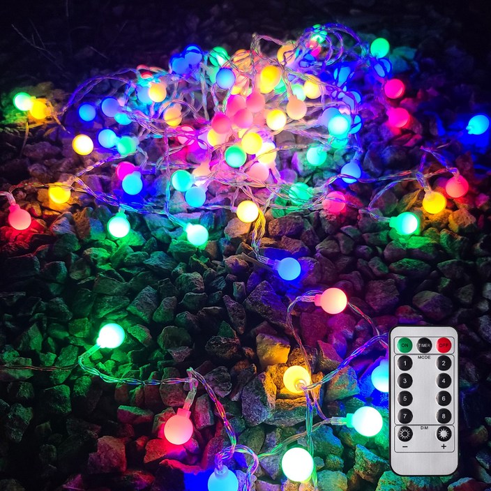 홈벨리쉬 가온 USB전원 방수건전지팩 겸용 앵두전구 줄조명 50구 D3  리모컨, 멀티컬러, 1개