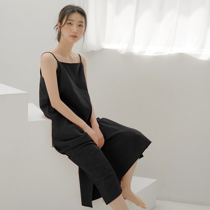 파란 여성용 순면 투웨이 끈 원피스 파란 여성용 순면 투웨이 끈 원피스