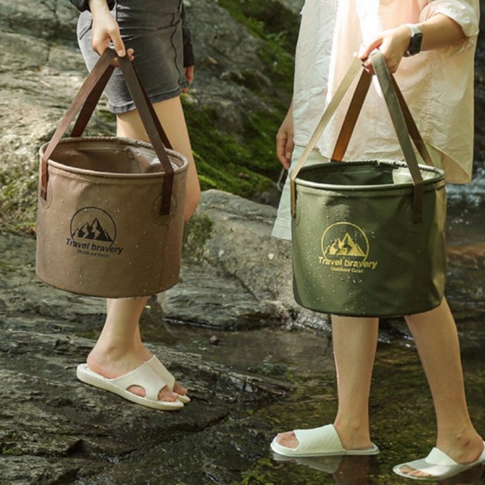 캠핑설거지통 다용도 방수 접이식 휴대용 20L, 20L 카키
