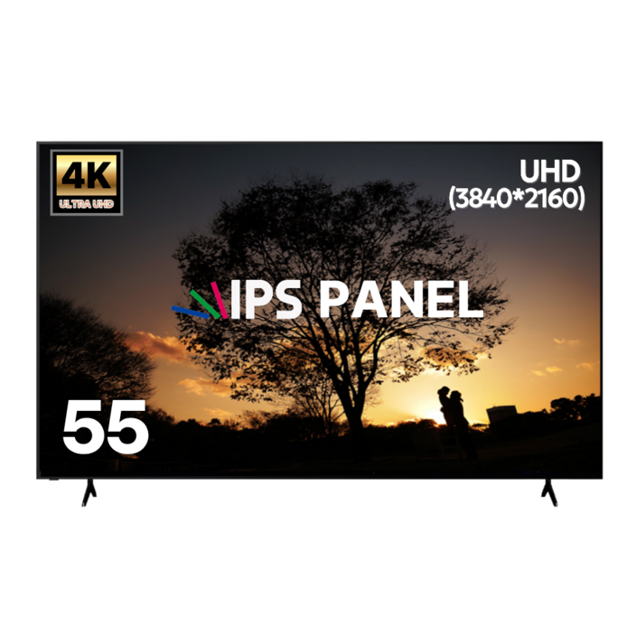 10 환급가전 에어리브 55인치 TV 4K LED UHD 대기업 IPS 정품패널 UHD HDR10 에너지 효율 1등급, AE550UHD, 고객직접설치, 스탠드형, 138cm55인치