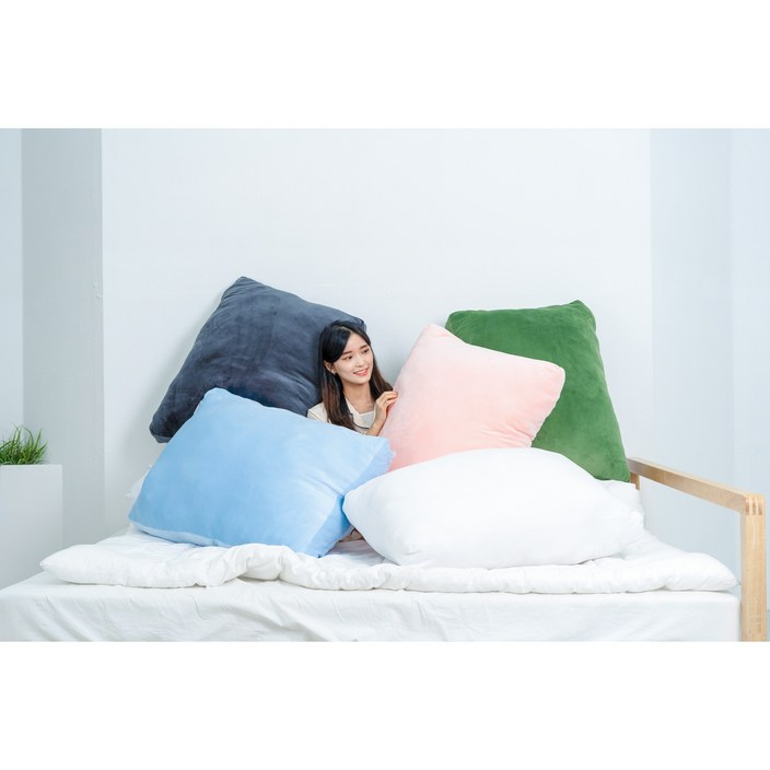 슬립슬러 말랑구름 필로우 대형쿠션 모찌필로우 애착인형 쿠션, 다크그레이,화이트