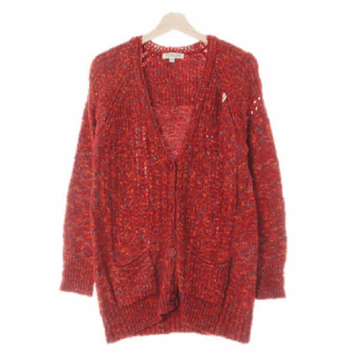 5593 ThursdayIsland 핫오렌지 울혼방 꽈배기나그랑미디니트가디건 90165