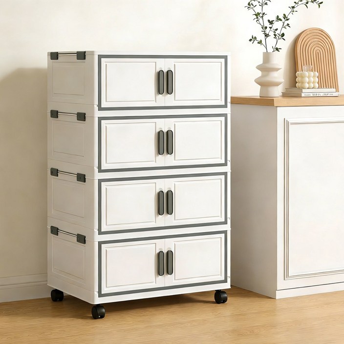 리보아 접이식 이동식 폴딩 리빙박스 수납장