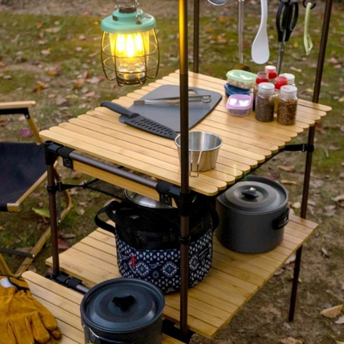 09PARK 알루미늄 프레임 신개념 캠핑 키친테이블 풀세트