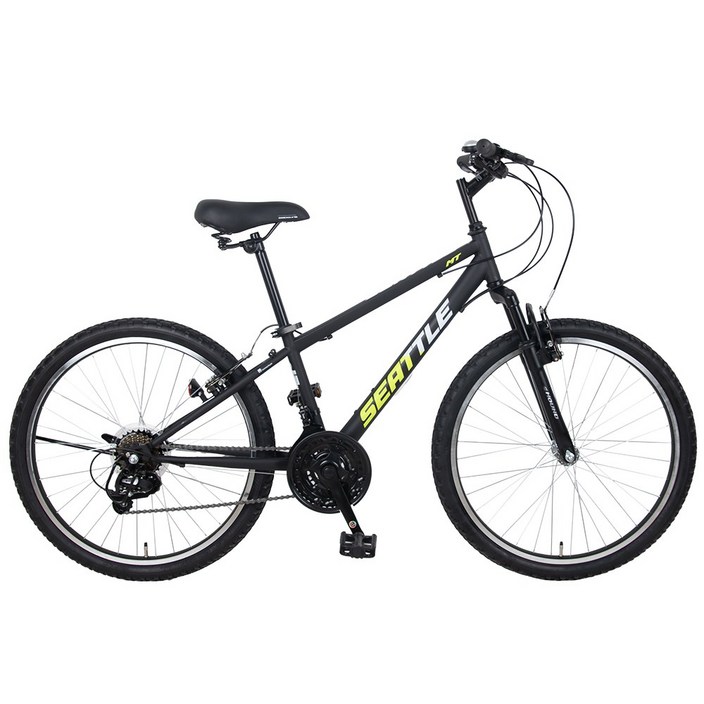 삼천리자전거하운드 2025 시애틀MT 24 기어 21단 주니어 두발 자전거 권장 신장 130cm 이상, 블랙, 1개, 160cm