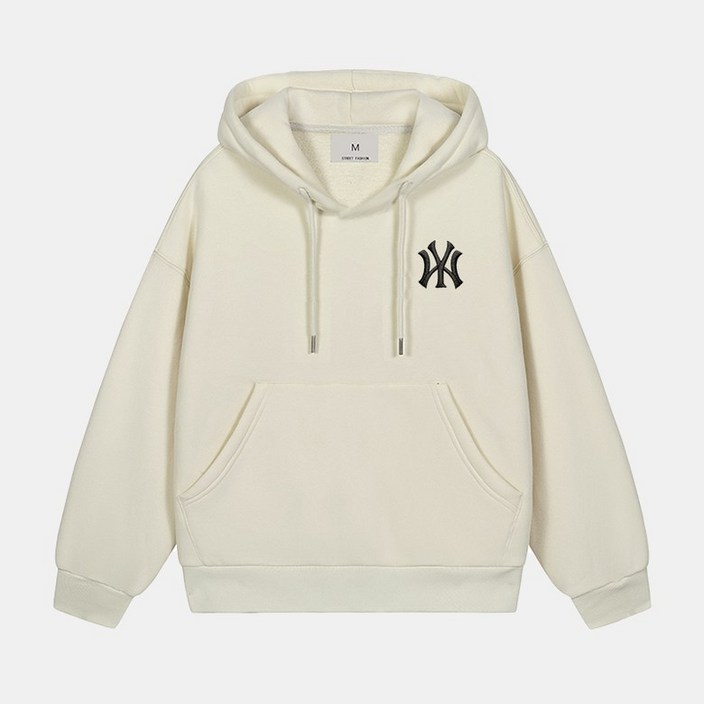MLB RANDY 공식 남녀 후드 스웨터 라이트 살구 플러스 벨벳 두꺼운 가을 겨울 새로운 조수 브랜드 American hoodie