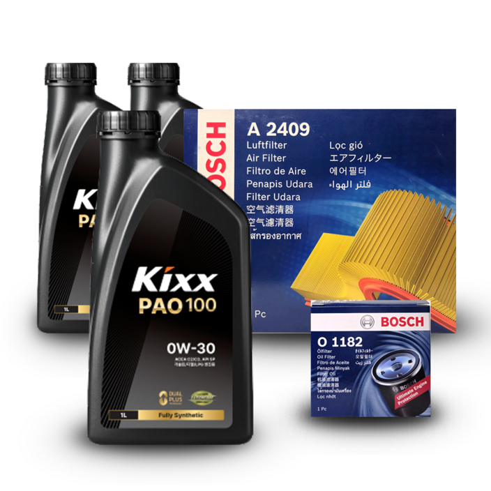 더 뉴 K5 TF 2.0터보 가솔린 엔진오일세트 킥스 파오100 0W30 PAO100 구 파오1