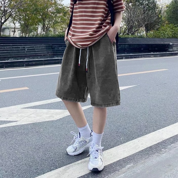 패션파트너 남여공용 데님 청 반바지 버뮤다 와이드 5부 밴딩 팬츠 3color / 3size