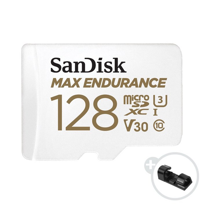 샌디스크 Max Endurance 블랙박스 마이크로 SD 카드 + 데이터 클립, 128GB 6581564676
