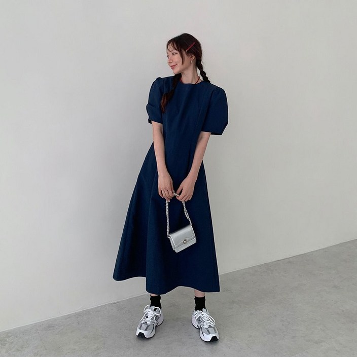 OS 269바스락 롱 A라인 원피스